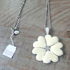 Lia Sophia Ivory Floral Pendant Necklace
